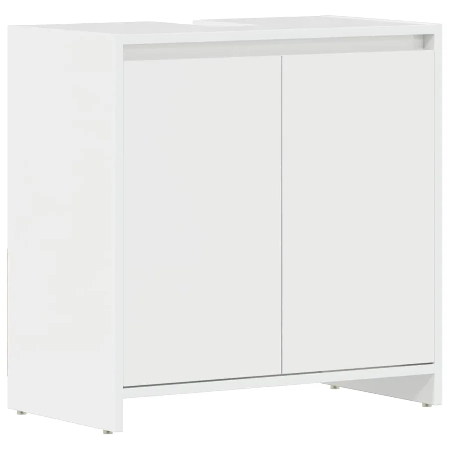 Armoire de salle de bain Blanc brillant Bois d'ingénierie - 2