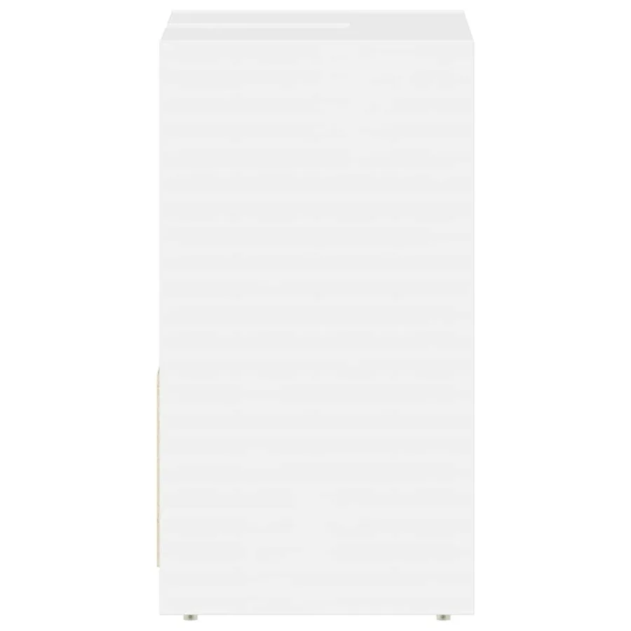 Armoire de salle de bain Blanc brillant Bois d'ingénierie - 7