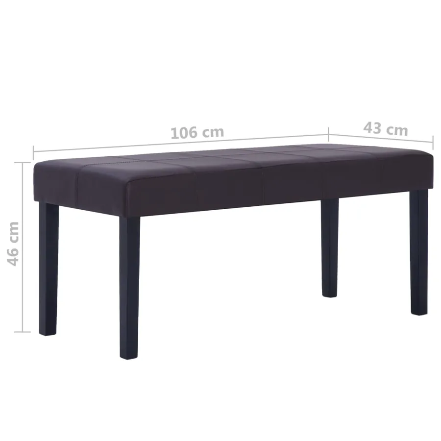 Banc 106 cm Marron Similicuir - 7