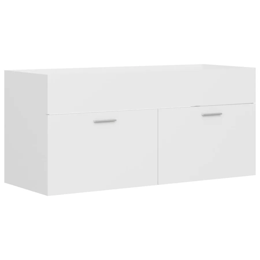 Armoire d'évier Blanc 100x38,5x46 cm Bois d’ingénierie - 2
