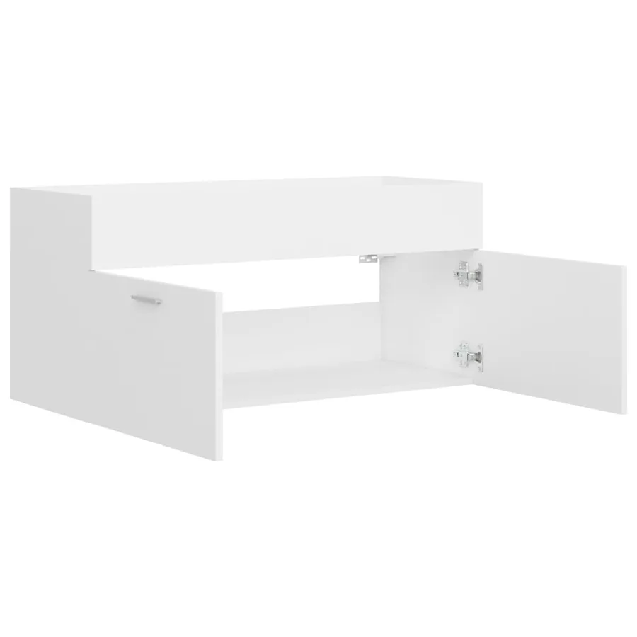 Armoire d'évier Blanc 100x38,5x46 cm Bois d’ingénierie - 5