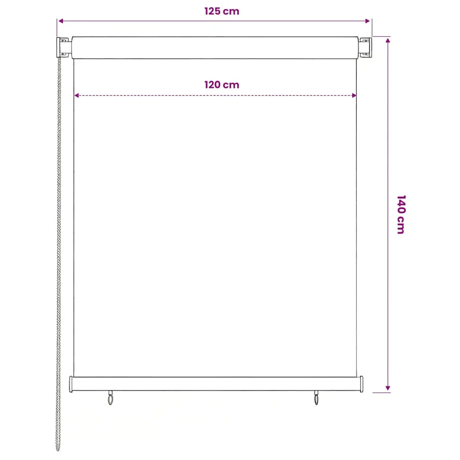 Store roulant d'extérieur 125 (l) x 140 (H) cm marron - 6