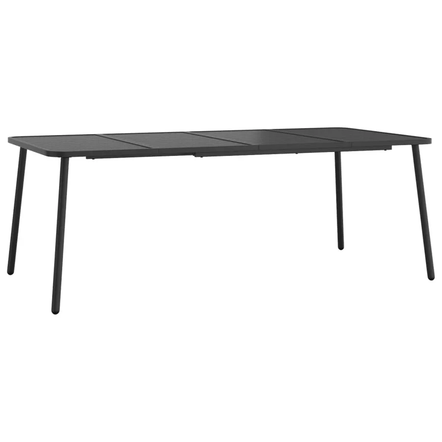 Table de jardin anthracite 200x100x71 cm acier - 2