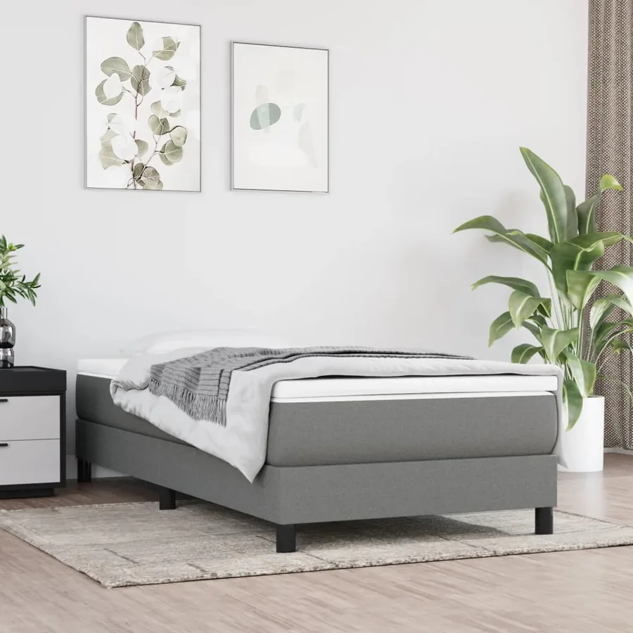 Matelas de lit à ressorts ensachés fermeté moyenne Gris foncé 100x200x20 cm