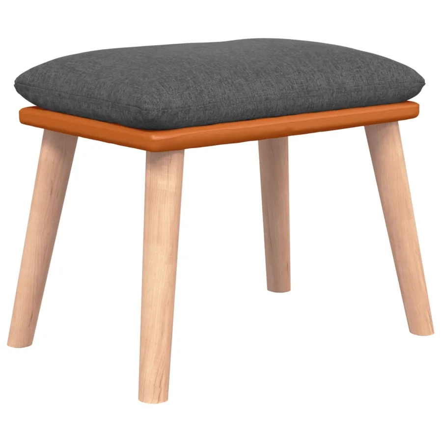 Chaise à bascule avec repose-pied Gris foncé Tissu - 8