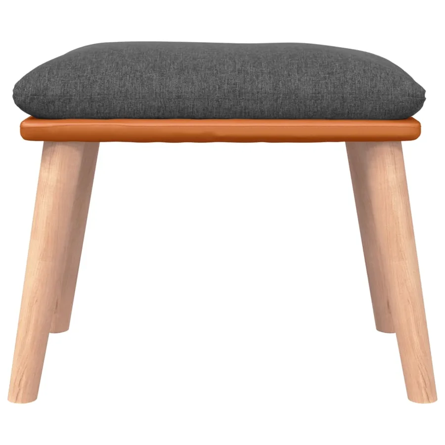 Chaise à bascule avec repose-pied Gris foncé Tissu - 9