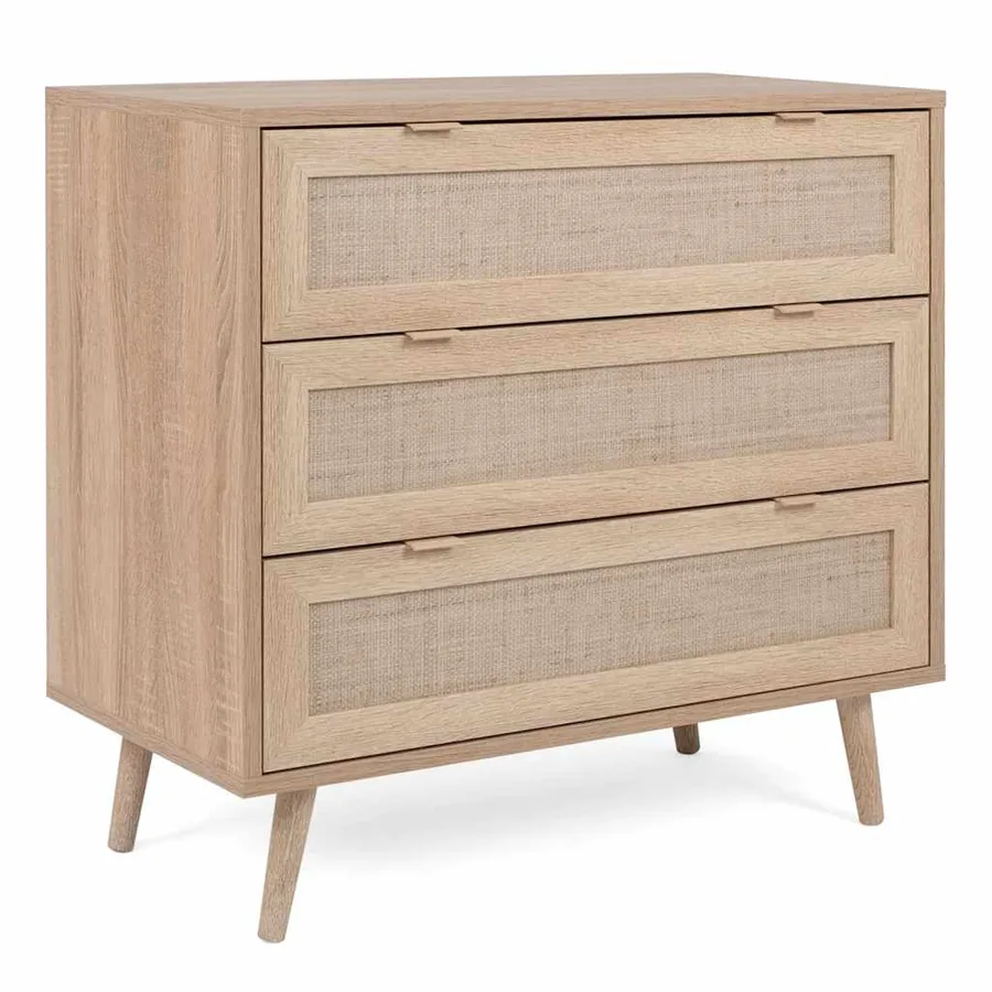 Finori Commode Bali 03A Chêne sonoma et impression de canne - 3