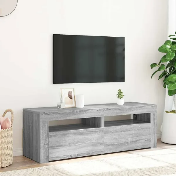 Meuble TV avec lumières LED sonoma gris 120x35x40 cm
