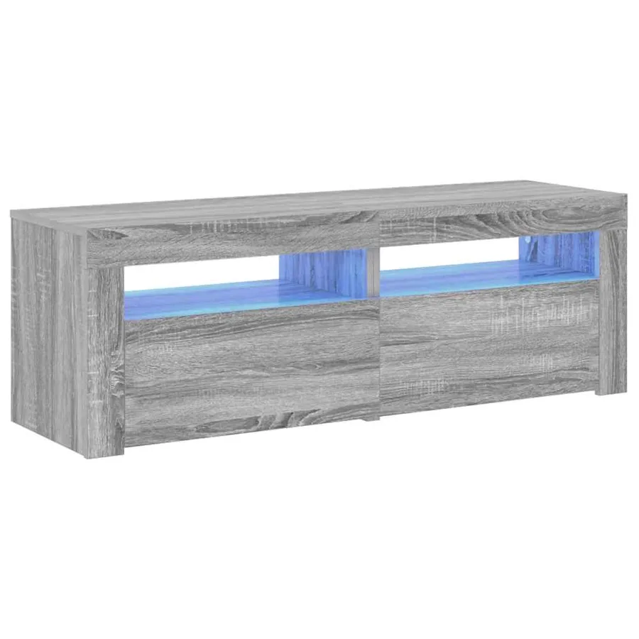 Meuble TV avec lumières LED sonoma gris 120x35x40 cm - 2