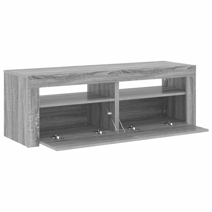 Meuble TV avec lumières LED sonoma gris 120x35x40 cm - 8