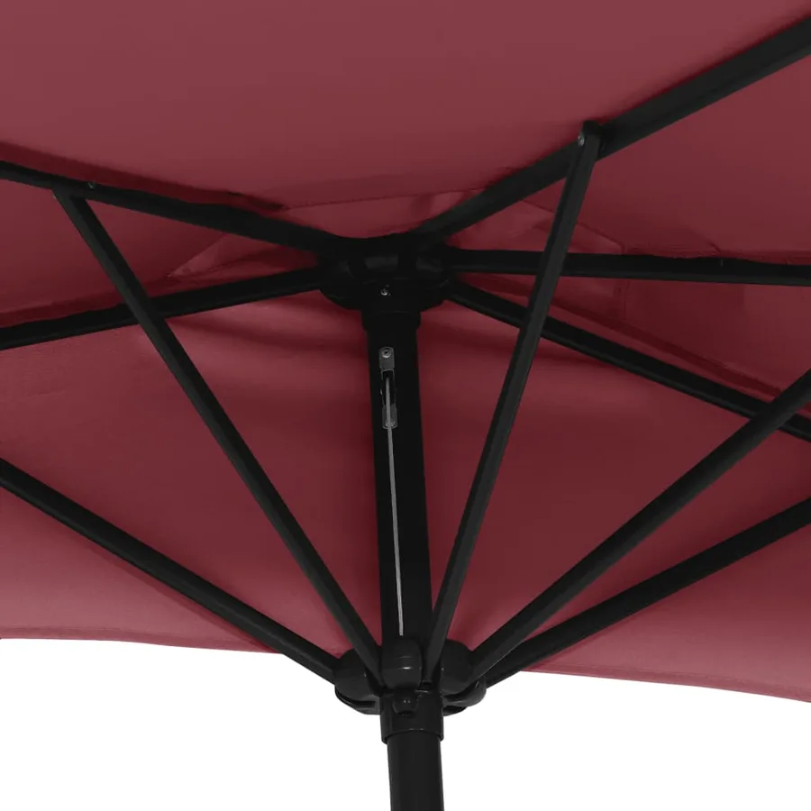 Parasol de balcon mât en aluminium Bordeaux 300x155x223 cm Demi - 6