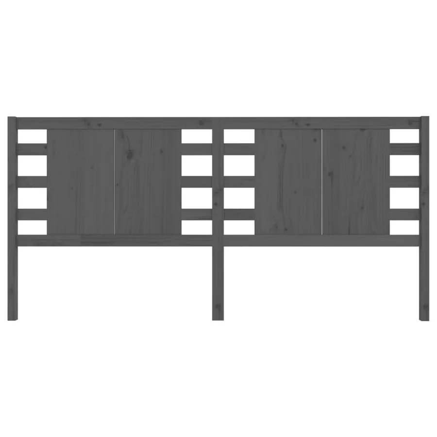 Tête de lit Gris 166x4x100 cm Bois massif de pin - 3