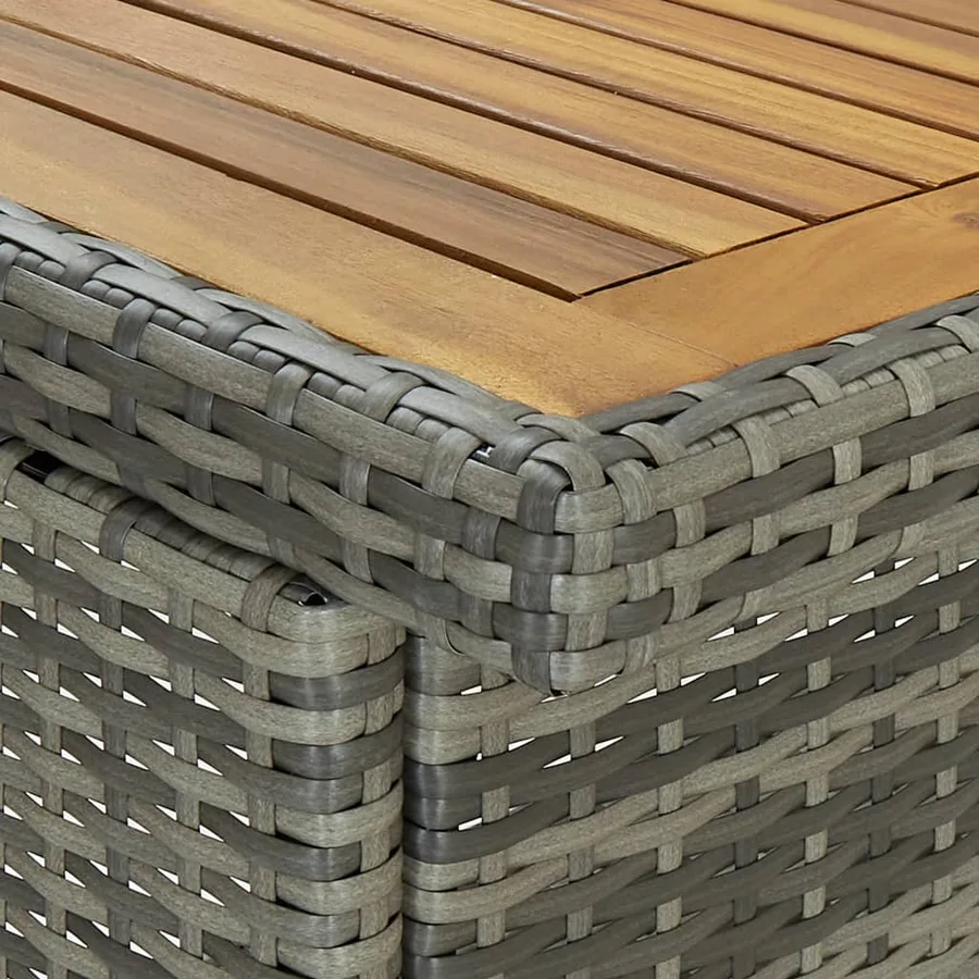 Ensemble de bar 3 pcs Résine tressée Gris - 6