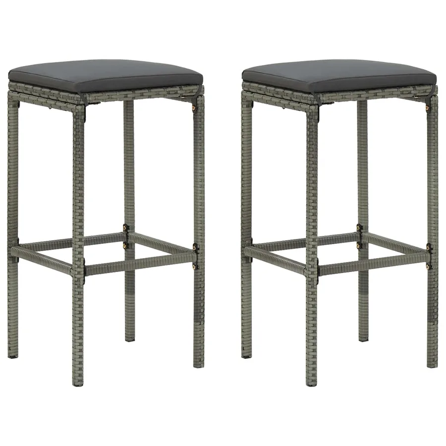 Ensemble de bar 3 pcs Résine tressée Gris - 7
