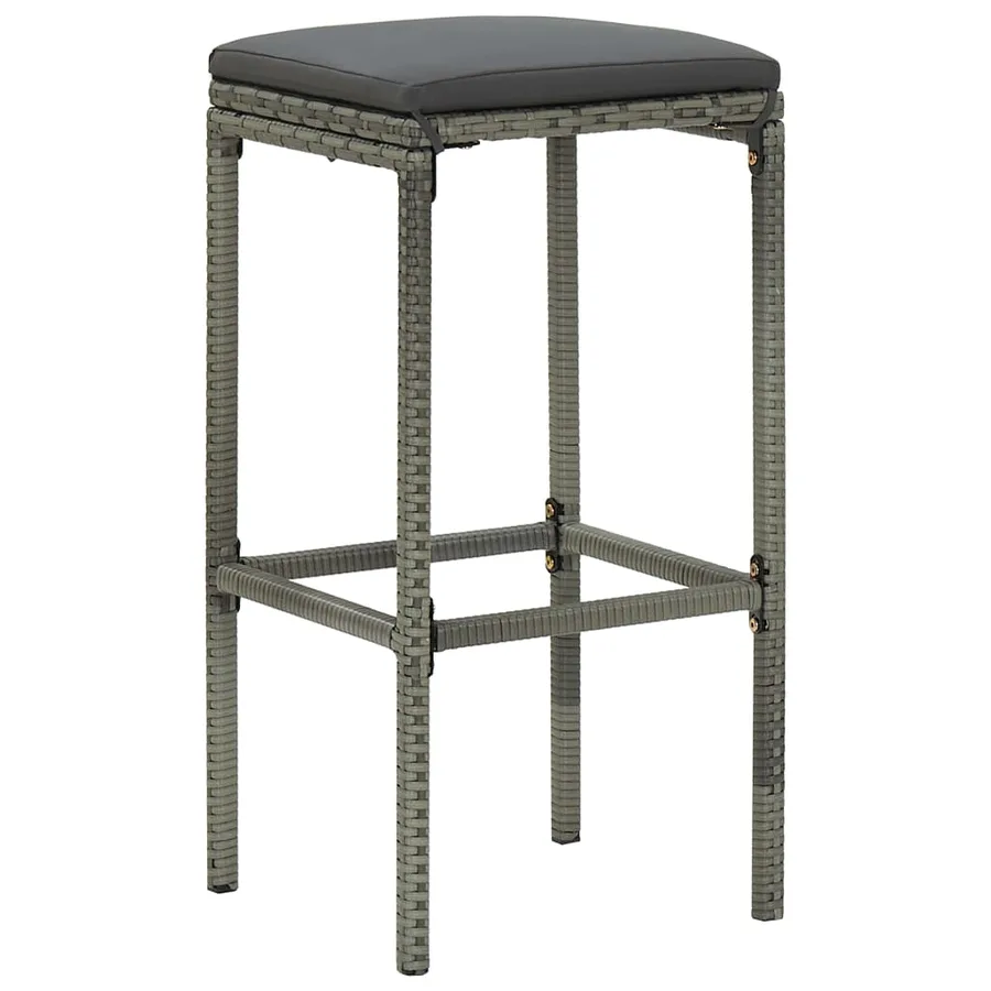 Ensemble de bar 3 pcs Résine tressée Gris - 8