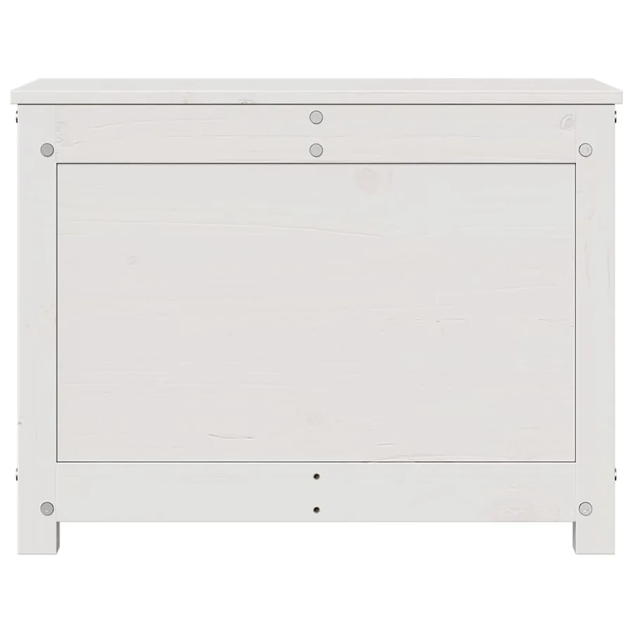 Boîte de rangement Blanc 60x32x45,5 cm Bois massif de pin - 5