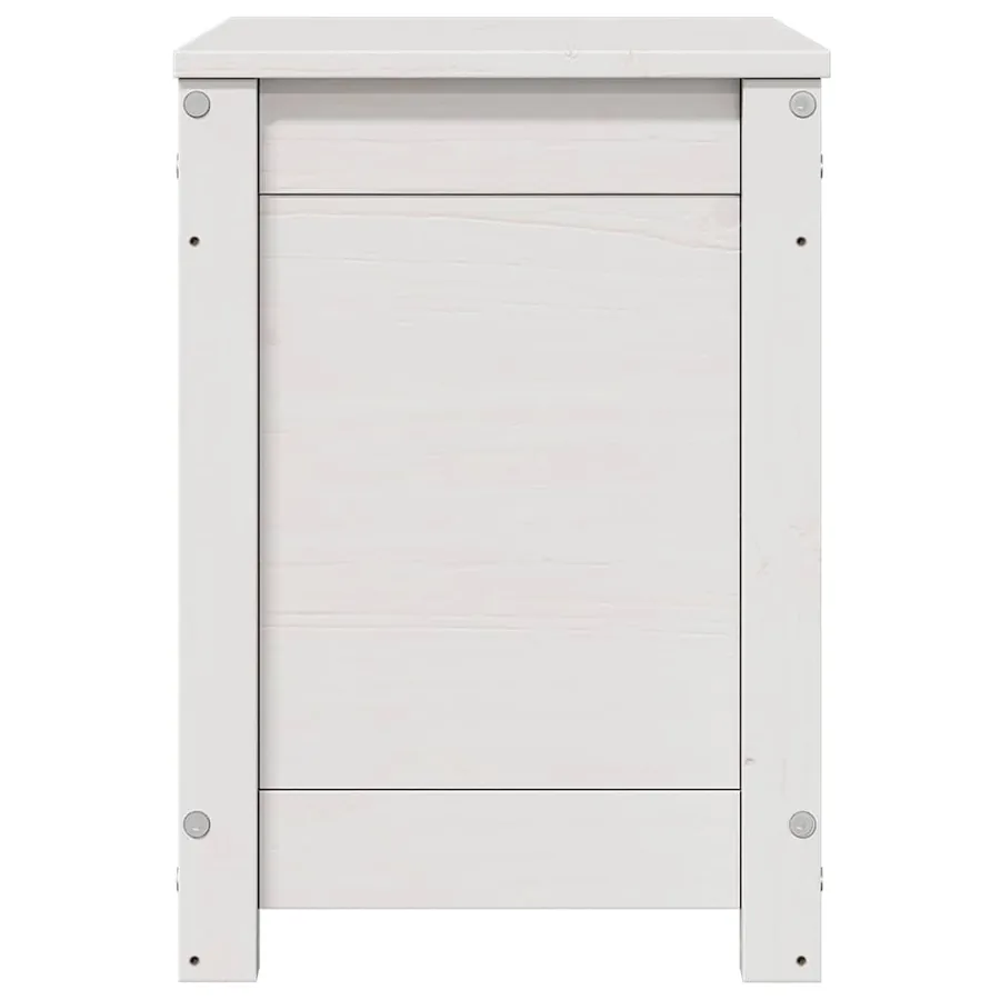 Boîte de rangement Blanc 60x32x45,5 cm Bois massif de pin - 6