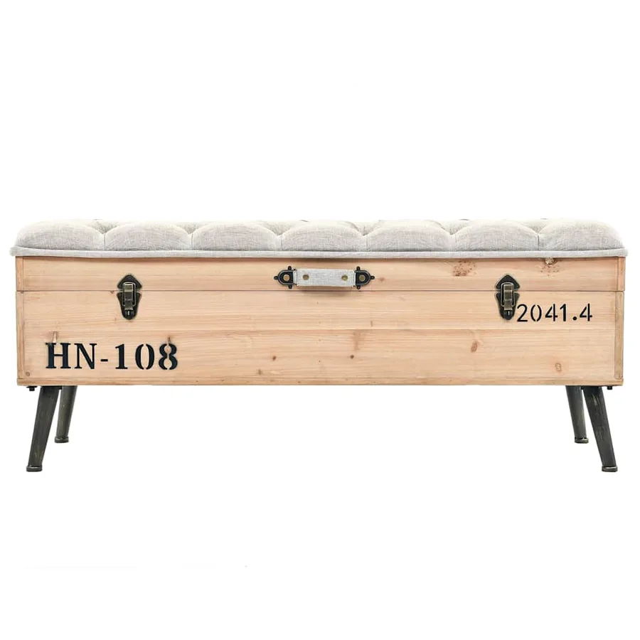 Banc de rangement 110 cm Bois de sapin massif - 2