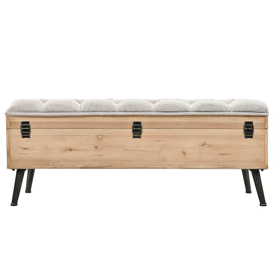 Banc de rangement 110 cm Bois de sapin massif - 4