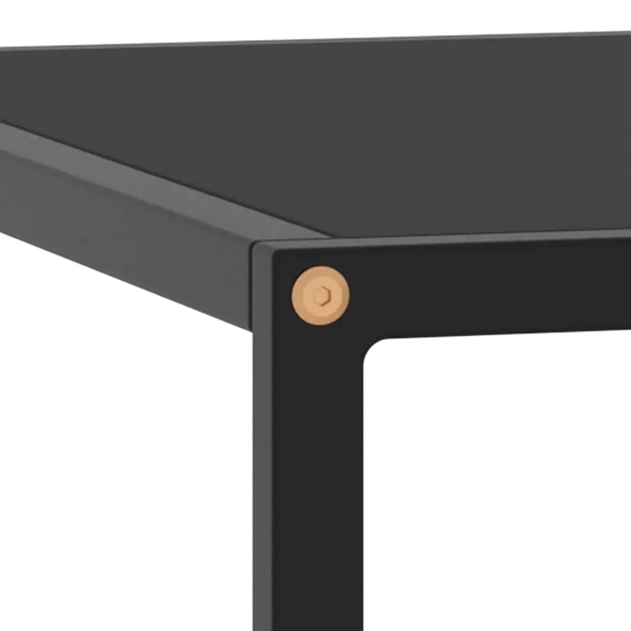 Table basse Noir avec verre noir 60x60x35 cm - 4