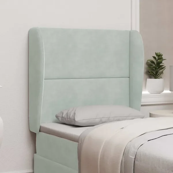 Oreille de tête de lit Gris clair 80 x 23 x 6 cm Velours