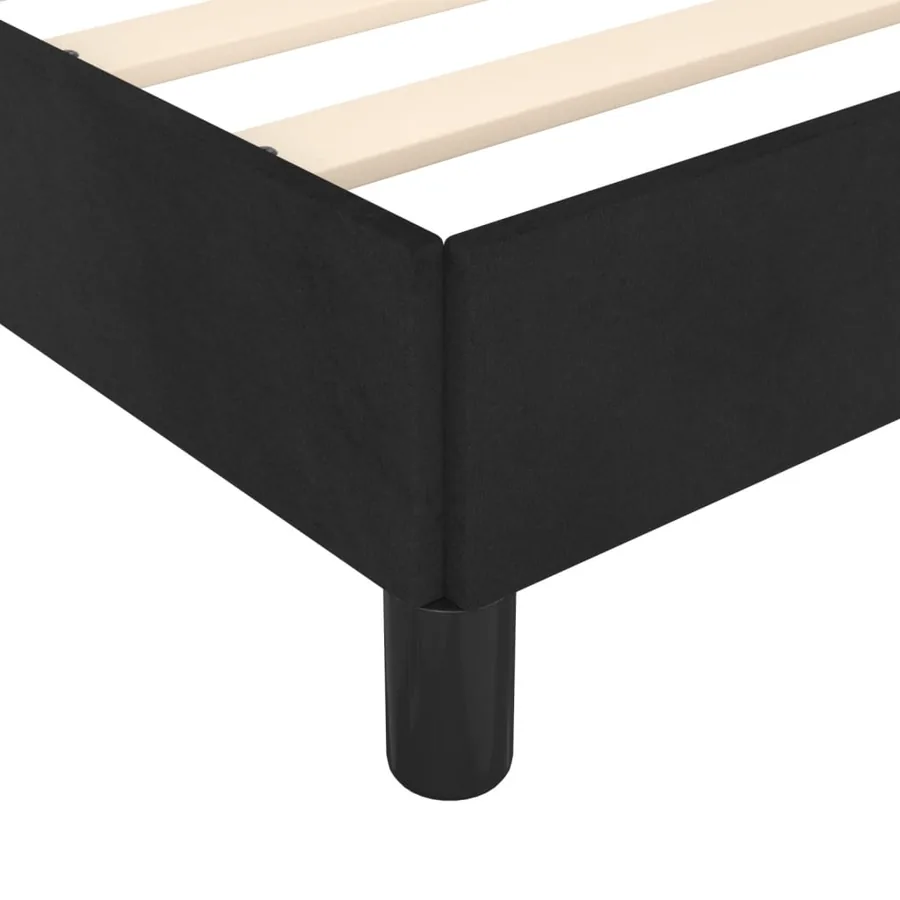 Cadre de lit sans matelas noir 90x190 cm velours - 7