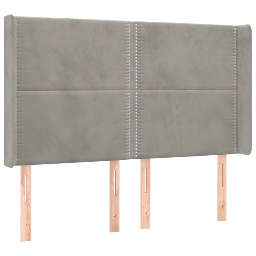 Tête de lit à LED Gris clair 147x16x118/128 cm Velours - 3