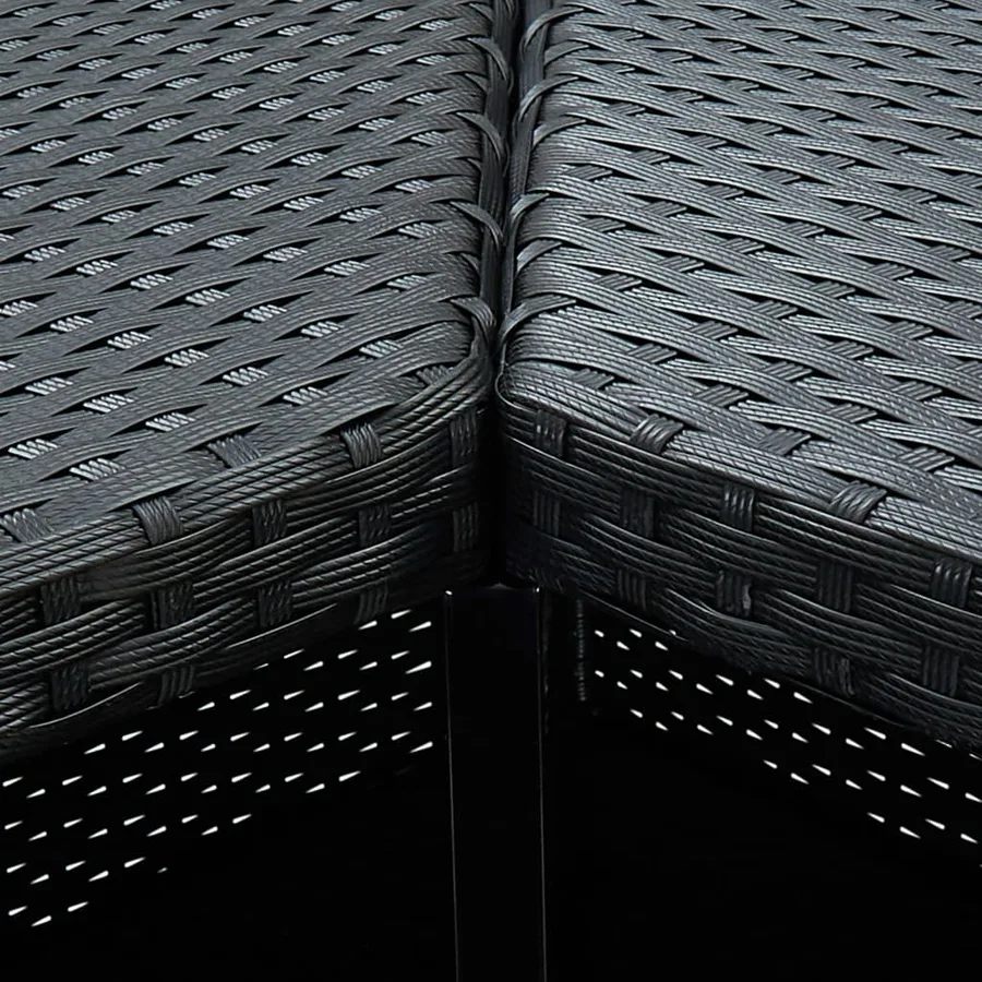 Table d'angle de bar Noir 100x50x105 cm Résine tressée - 5