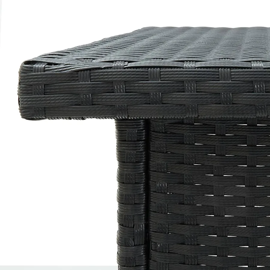 Table d'angle de bar Noir 100x50x105 cm Résine tressée - 6