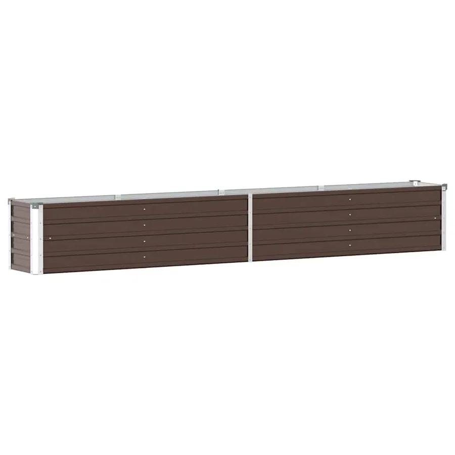 Lit surélevé de jardin Acier galvanisé 320x40x45 cm Marron - 6