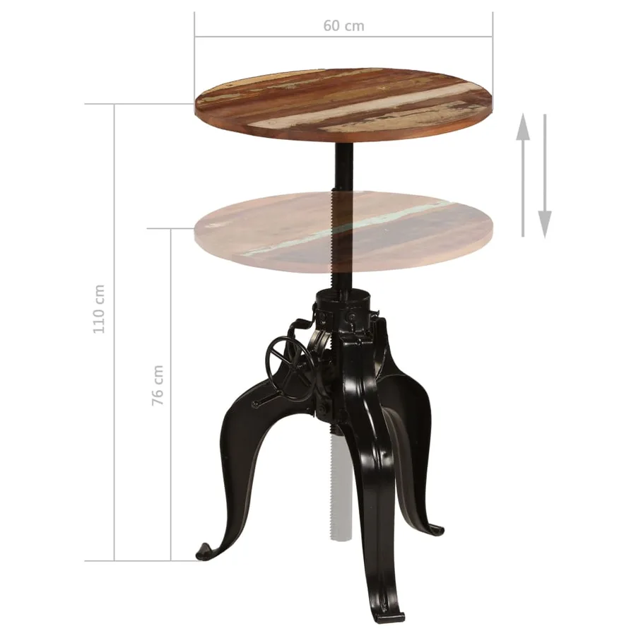 Table de bar Bois de récupération massif 60x(76-110) cm - 12