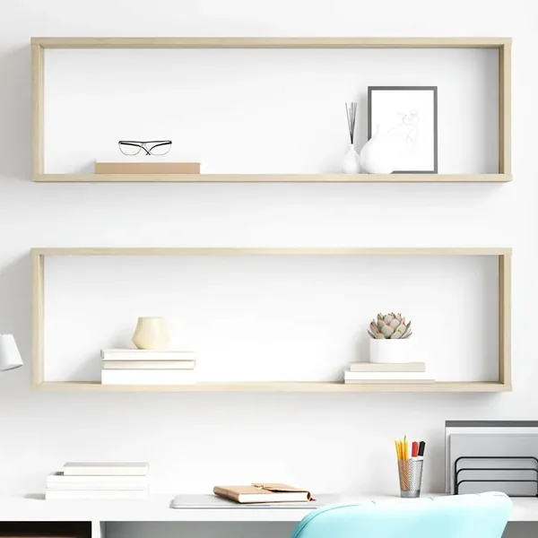 Étagères cube murales 2 pcs chêne sonoma bois d'ingénierie
