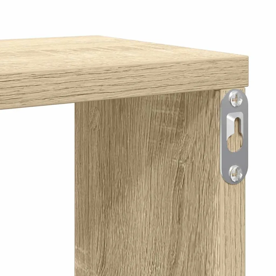 Étagères cube murales 2 pcs chêne sonoma bois d'ingénierie - 9