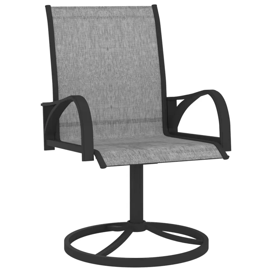 Chaises pivotantes de jardin lot de 2 Textilène et acier Gris - 2
