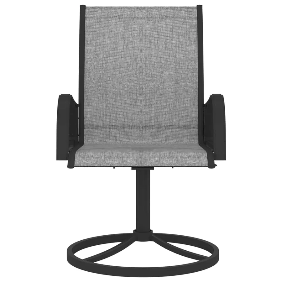 Chaises pivotantes de jardin lot de 2 Textilène et acier Gris - 3