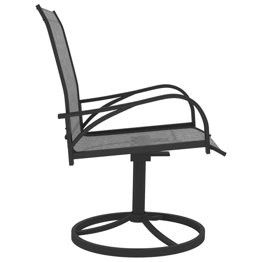 Chaises pivotantes de jardin lot de 2 Textilène et acier Gris - 4