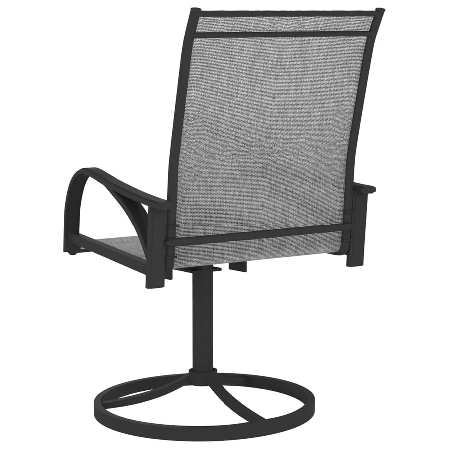 Chaises pivotantes de jardin lot de 2 Textilène et acier Gris - 5