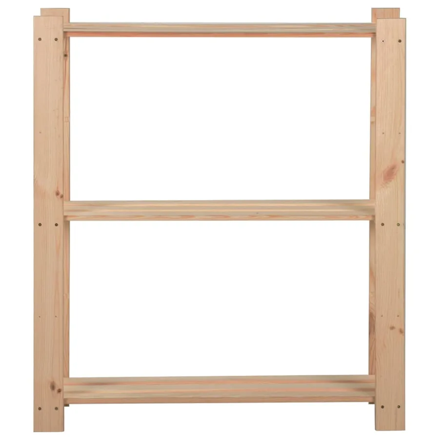 Étagère de stockage 3 niveaux 80x28,5x90 cm Bois de pin massif - 2