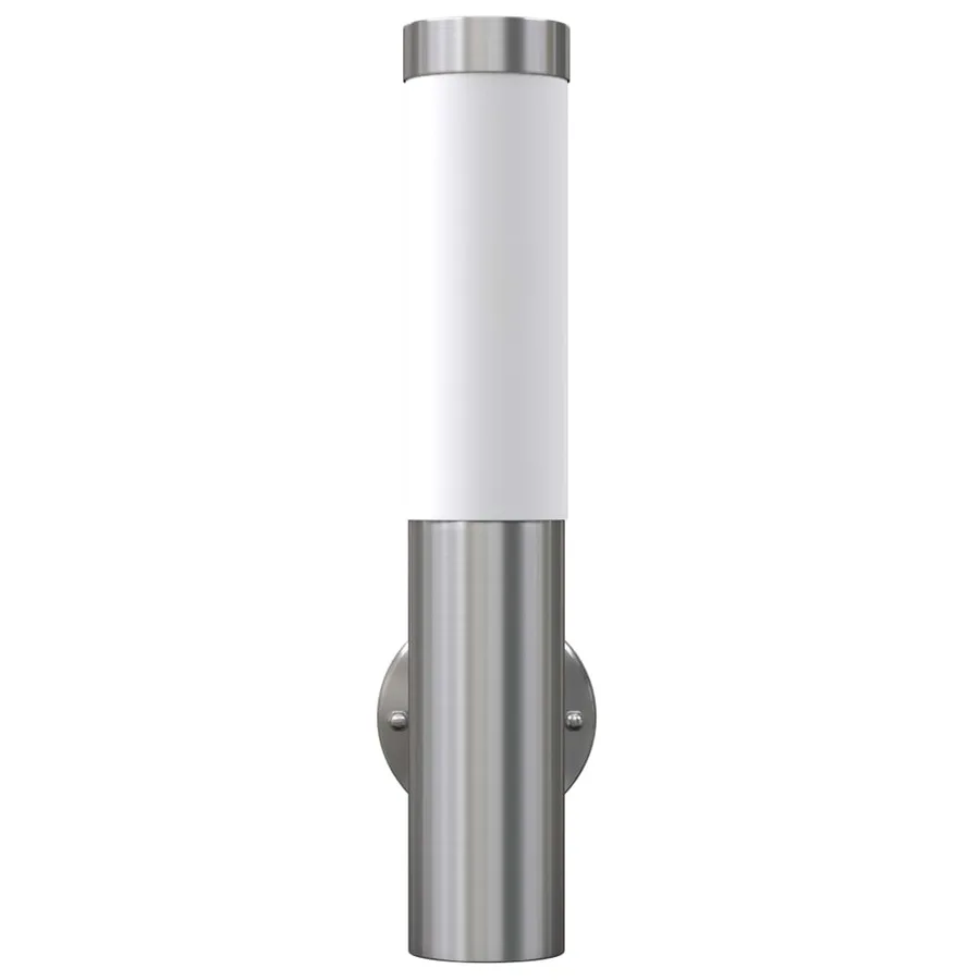 2 Appliques murales cylindriques en acier inoxydable - 4
