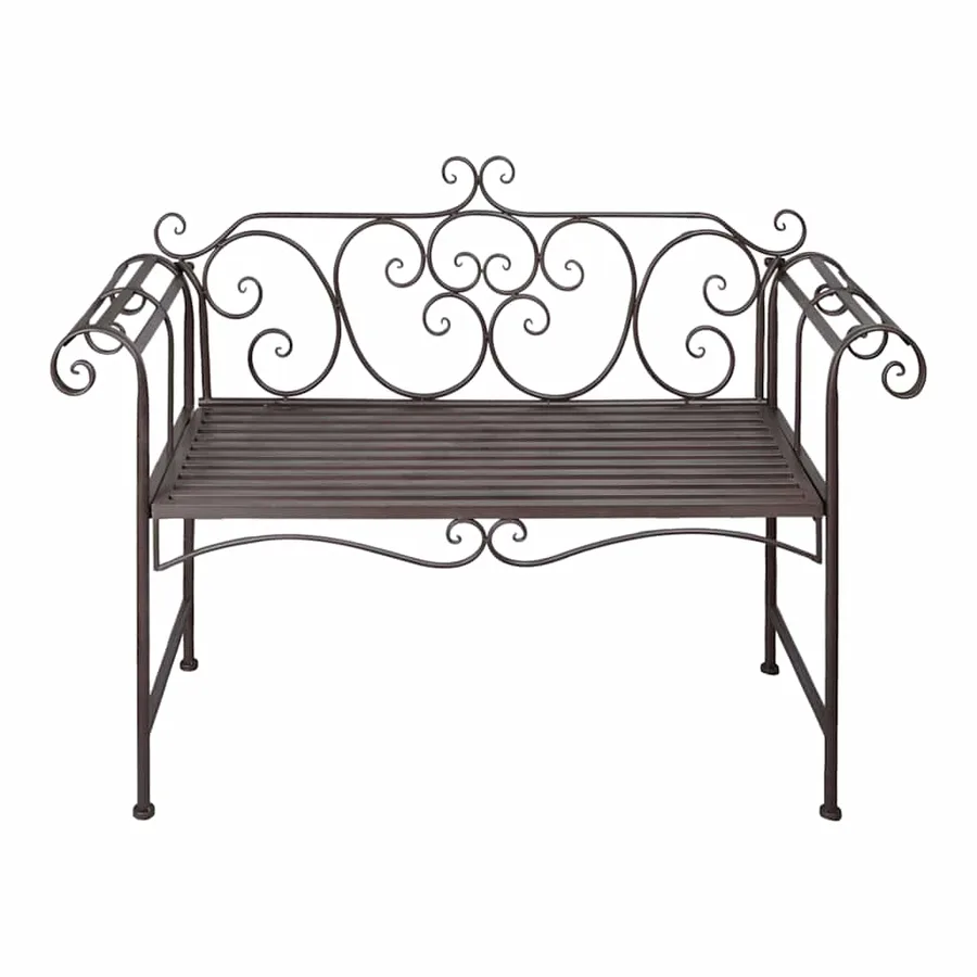 Banc de jardin 132 cm Acier Antique Marron - 2