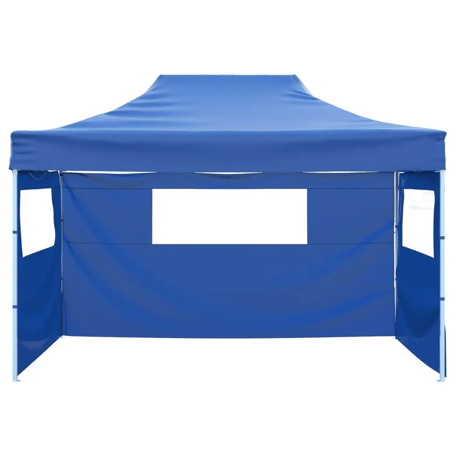 Tente pliable avec 3 parois 3 x 4,5 m Bleu - 2