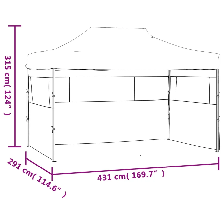 Tente pliable avec 3 parois 3 x 4,5 m Bleu - 9