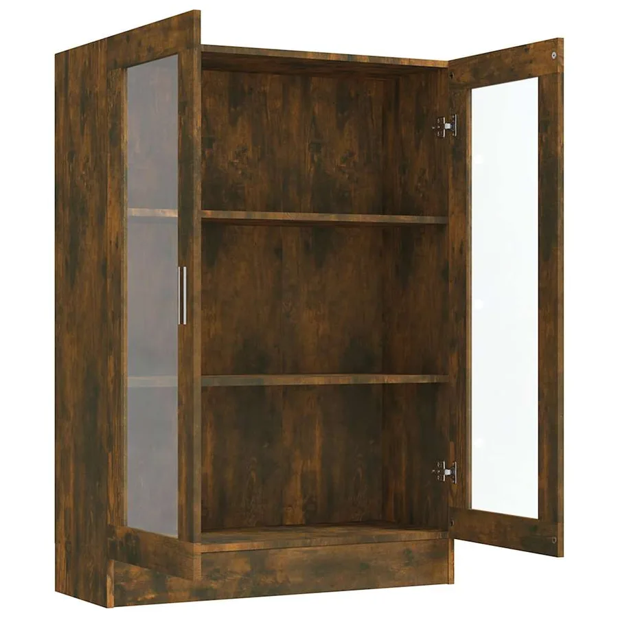 Armoire à vitrine Chêne fumé 82,5x30,5x115 cm Bois d'ingénierie - 4