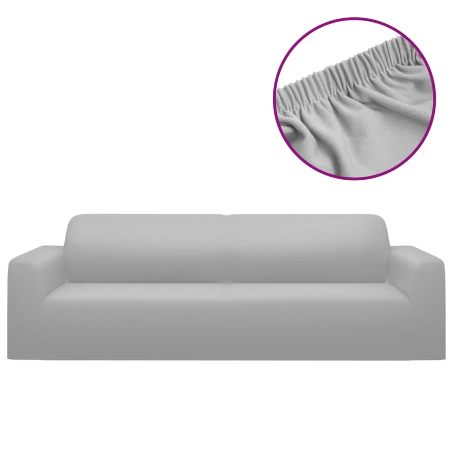 Housse extensible de canapé 2 places Gris Jersey de polyester - 2