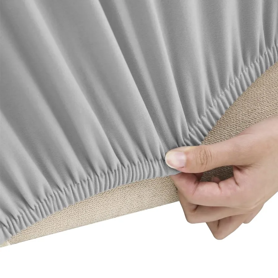 Housse extensible de canapé 2 places Gris Jersey de polyester - 3