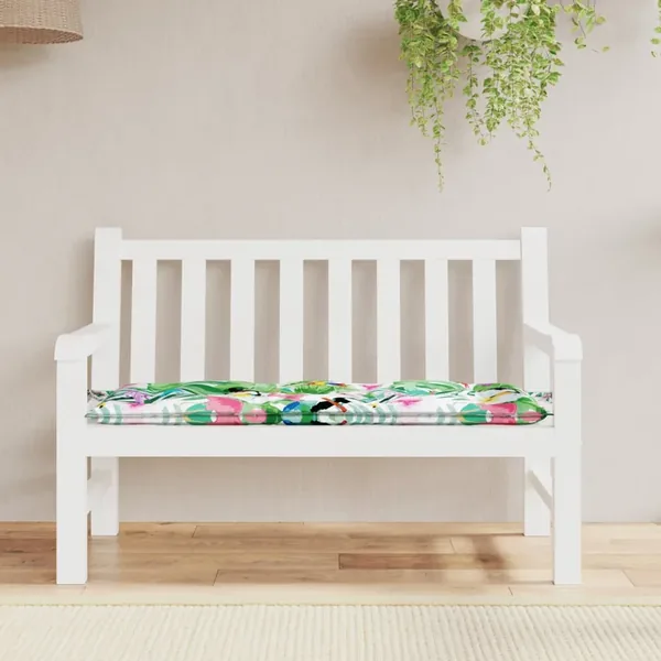 Coussin de banc de jardin carreaux multicolore 120x50x7cm tissu