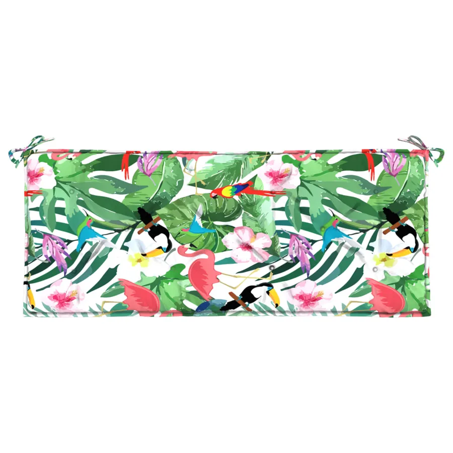 Coussin de banc de jardin carreaux multicolore 120x50x7cm tissu - 4