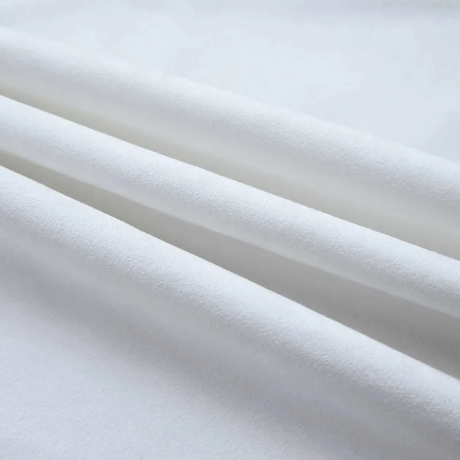 Rideau occultant et anneaux en métal 2pcs Blanc cassé 140x175cm - 4
