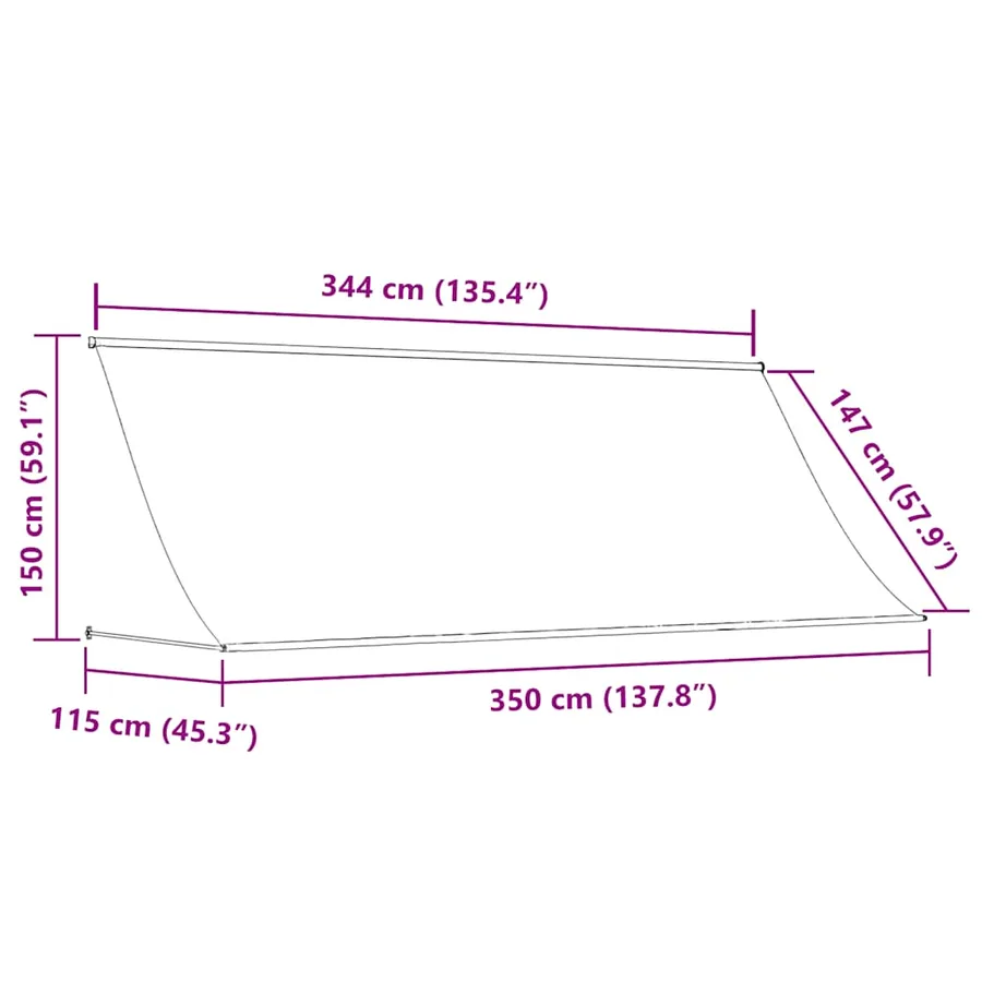 Auvent rétractable 350x150 cm Crème - 8