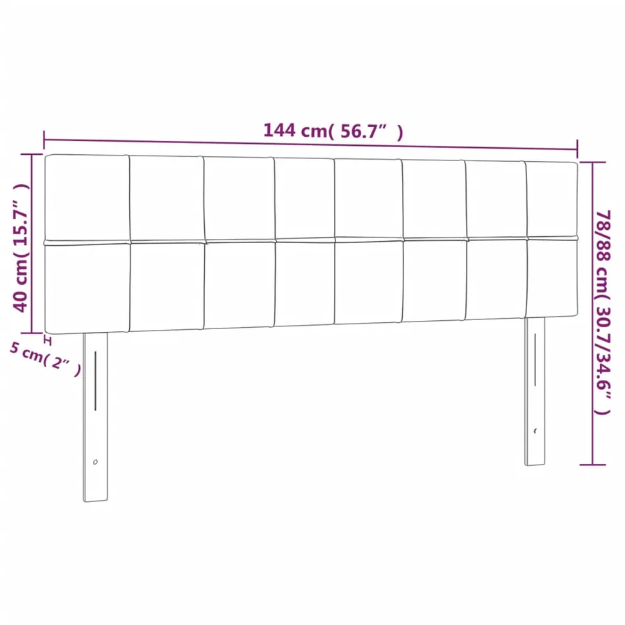 Têtes de lit Taupe 144x5x78/88 cm Tissu - 8